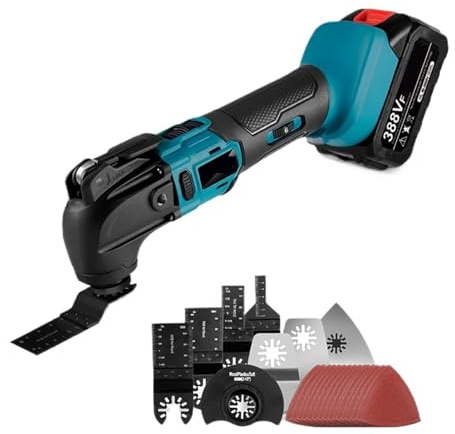Utensile Multifunzione Oscillante For Rifinitura For La Lavorazione Del Legno Ricaricabile Senza Fili A Vibrazione A 6 Marce For Batteria Da 18 V Altalena Flessibile(2 Battery Set)