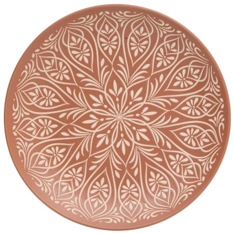 Atmosphera - Lot de 6 assiette plate ines d27cm terracotta