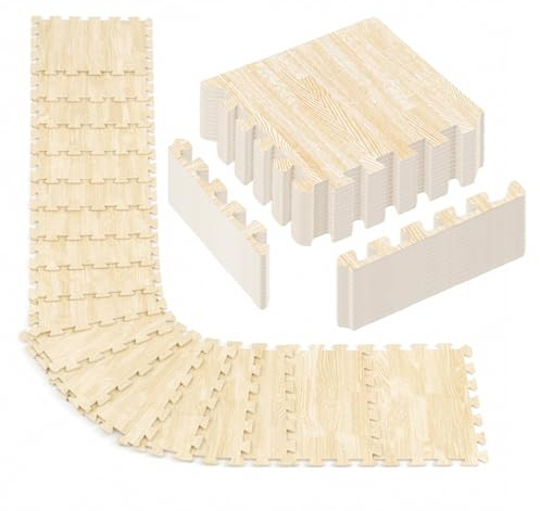 Exercise Foam Mat 35PC 30 * 30 CM Non slip Rubber Cushion Interlocking Puzzle EVA Floor Tiles with Edges Gym Flooring Mats Non slip Rubber Cushion for Underlay (White)