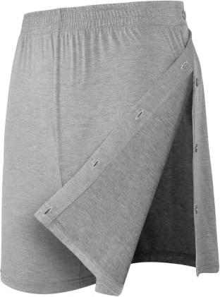 Landofgenie Shorts Unisex à Boutons – pour la rééducation Post-opératoire, Le Fitness et la Course à Pied – Récupération Sportive avec Poches