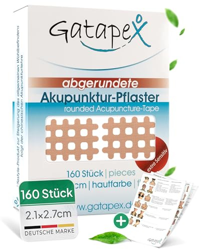 Gatapex Gitter Akupunktur-Pflaster (Größe S) mit abgerundeten Ecken, Hautfarbe