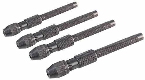 DURATOOL 4-Piece Pin Vice Set – Precision Hand Drill Holders for Small Tools, Taps & Mini Bits, Knurled Grip & Hollow Shaft (D02333)