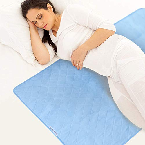 Bed Pads for Incontinence Washable Large (34 × 52), Reusable Pee Pads Waterproof Bed Underpads Chucks Pads with Non-Slip Back for Elderly, Kids, Women or Pets, Blue