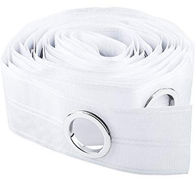INCREWAY Vorhangband, 10 m, Vorhangband, Ösenband für perforierte Vorhänge, Kopfleiste, DIY-Dekoration, Weiß