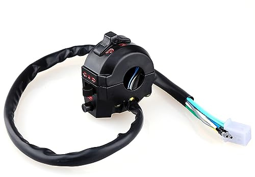 Gorgeri Motorrad Links Schalter Lenkersteuerung, 7/8 Zoll, für Hupe Blinklicht Hi/Lo Strahl, Schwarz, Neu