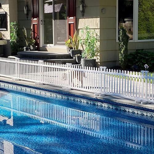 22in H x 44in W (2 Panels) Freestanding Zippity Portable Puppy Fence Kit, Dog Puppy Playpen, Pet Border Outdoor for Yard, Vinyl Picket Outdoor Animal Fences, Pup Play Pen Indoors, ZP19055
