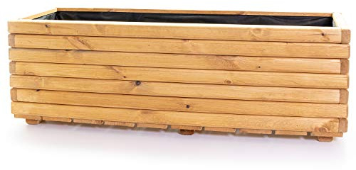 Holzfee Pflanzkasten Akzent 120 Kiefer hell geölt 118 x 40 x 40 cm Holz Hochbeet