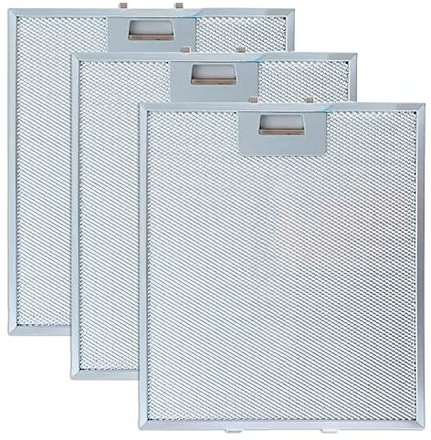 Pack 3 Filtros Metálicos para Campana Extractora de Cocina KE0001781 Compatible con Campanas Fagor, Edesa, Aspes, Balay | 30,5x26,8cm | Color Plateado