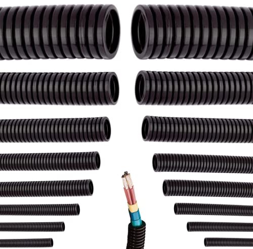 Universeller Flexibles Wellrohr Härtedruck 750N | Länge: 5 10 25 oder 50 m Kabelschutz Schutz Rohr ungeschlitzt UV-Beständig Auswahl: (Ø 11 mm innen/Ø 16 mm außen / 10m Meter)