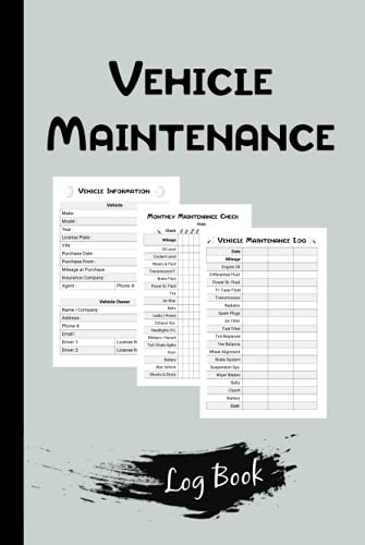 Vehicle Maintenance Log Book: Service and Repair Record Book