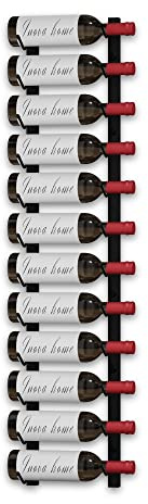 Luxinova Wine Rack Wall Mounted, Premium Black 12 Bottle Wall Wine Rack, Metal Wine Rack for Wine Display, Wall Racks for Wine Storage, Hanging Wine Shelf for Home Bar, All Mounting Hardware Included