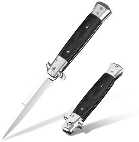 eiloszf Outdoor Klappmesser für Camping & Wandern Survival Knife - Scharfes Jagdmesser mit Gürtelclip - Angelmesser Einhandmesser (Schwarz)