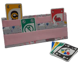 Spielkartenhalter, Kartenhalter aus Stoff für Kinder, Senioren oder Menschen mit Handicap-Handmade (Einhorn)