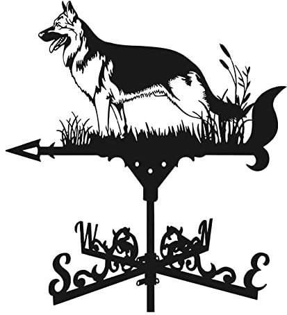 Wetterfahne aus Metall, Kämpfer/Fischer/Biene/Hund/Hexe/Drachen/Adler/Hirsch/Schiff Form Wetterfahne, Vintage Windrichtungsanzeiger Silhouetten Kunst für Garten Dach Schuppen Hof Garage Scheune