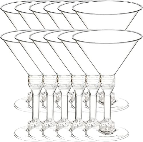 20pcs Plastic Martini Glasses bulk 4.57 oz Disposable mini martini Glasses plastic Cocktail Glasses for parties, Clear Dessert jelly Cups for Weddings, Outdoor Picnic, Bar, Restaurants, 135 ml