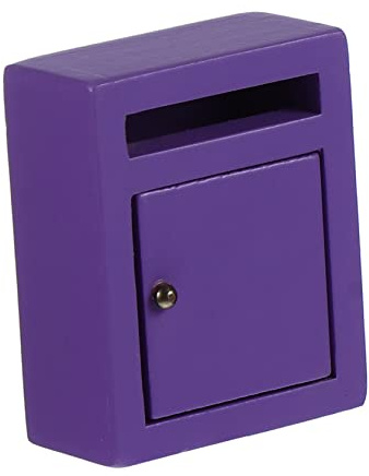 OATIPHO Boîte Aux Lettres Maison De Poupée Meubles De Maison De Poupée Petit Ornement De Boîte Aux Lettres Jouet De Simulation De Boîte Aux Lettres Miniature Bois Modèle Violet