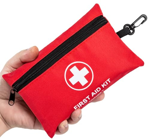 Atickyaid Mini First Aid Kit - 140 Piece Small First Aid Medical Kit for Car, Home, Office, Travel, Camping, Sports, Outdoor, School - Emergency First Aid Supplies and Survival Kit