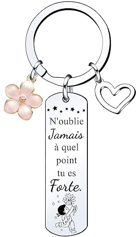 Lumengqi Cadeau De Courage Porte Cle Femme Cadeau Amie Cadeaux De Motivation Femme Porte-Clé De Courage Et Persévérance D'encouragement Porte-clés Persévérance Porte-clés Inspirant Anniversaire