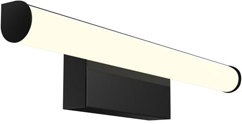 kalb | LED Spiegelleuchte, Rund, Wandlampe 230VAC, Badezimmer Leuchte Chrom oder Schwarz - Modernes Ambiente, Energiesparend, Spritzwassergeschützt (Schwarz - Warmweiß, 300mm)