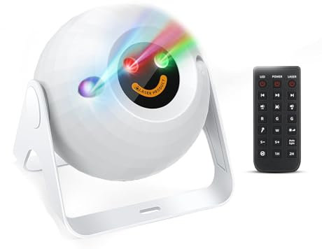 Discokugel Partylicht Kabellose Tragbare Nutzung, Yabife 360°Drehbar Discolicht mit Fernbedienung, DJ licht für Geburtstagsfeier, KTV, Familie Party