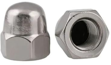 1–50 Stück Stahl mit schwarzen oder rostfreien Hutmuttern aus Edelstahl M3 M4 M5 M6 M8 M10 M12 M14 M16 Hutmutter Eichelmuttern mit Kuppelkopf(Stainless steel,M3 50pcs)