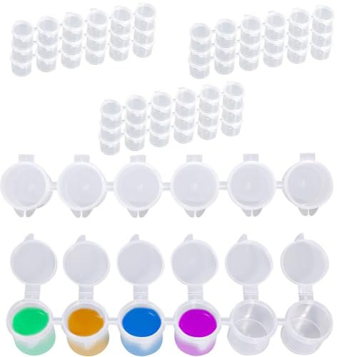 60PCS Strisce Di Vernice Vuote,Mini Barattolo Di Vernice,Vasi Di Vernice Vuoti,Vasi Per Pittura Con Coperchi,Vuote Per Vasi Di Vernice,Per Pittura Contenitori,3ml,Kiuiom