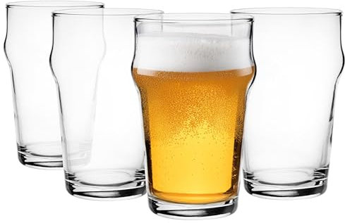 Glasmark KROSNO 1992 Juego de 4 vasos de cerveza de 300 ml, vasos de cerveza Stout, vasos de cerveza para cerveza, jarras de cerveza, jarras de cerveza, aptas para lavavajillas