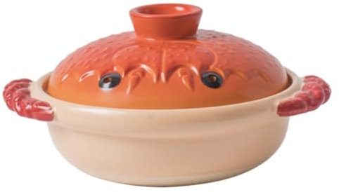 UPWONEC Pentola in Grespa Per La Casa, Casseruola A Forma Di Granchio, Pentola Di Stufato, Pentola Di Zuppa Con Buone Prestazioni Di Conservazione Del Calore,2l