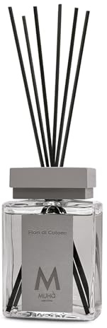 MUHA' | Profumatore Perfume Diffuser, Fiori di Cotone, 200 ml | Profumatore per Ambiente Diffusore Ambiente con Bastoncini
