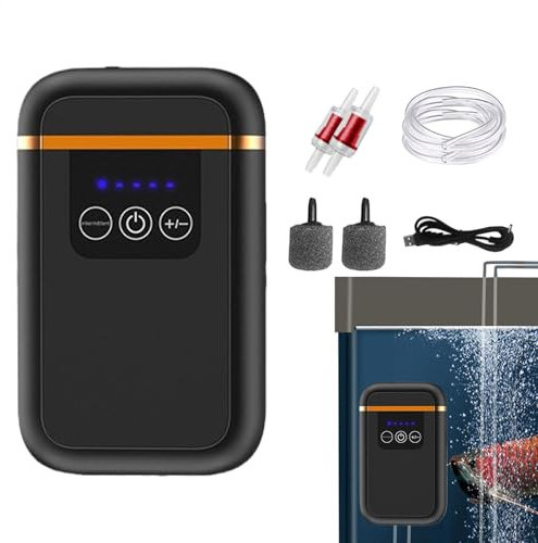 Akvarium luftpump – kraftfull akvarieluftpump, problemlös tyst akvariumluftpump | 1 watt tyst justerbar syrepump för akvarium, akvarium, akvarium, akvarium, akvarium, luftpump
