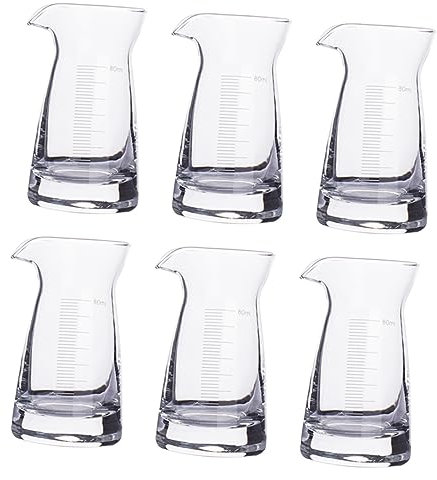 MAGICLULU 6piezas Vaso Medidor De Vidrio Para Líquidos Clara Para Bares y Restaurantes