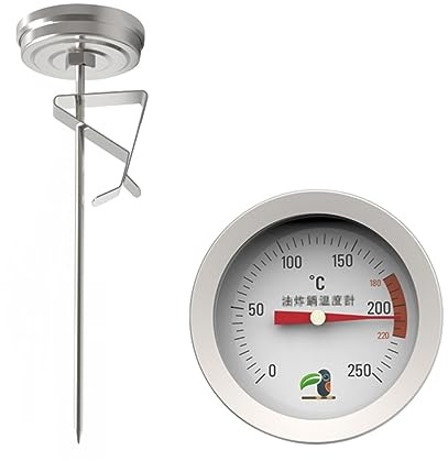 PRETYZOOM Thermomètre à Friture Acier Inoxydable Résistant Chaleur Pour Cuisine Mesure Précise Des Températures De Confiture Sucre Et Huile Clip Multi