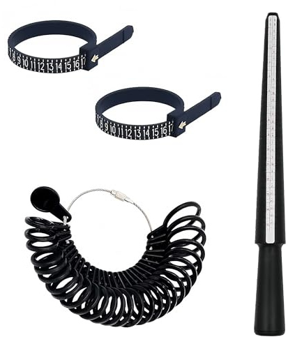 Ring Sizer UK,Ring Measurement Tool,Ring Sizers for Loose Rings,Rings Gauges Finger Sizer UK for Measuring Rings Diameter,Finger Size,Jewelry Size