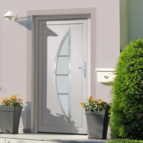 LAPOOH Haustür Weiß 98x190 cm PVC, Zimmertür, Eingangstür, Innentüren, Wohnungstür, Nebeneingangstür, Terrassentür - 1 x Tür,1 x Handgriff-Set,1 x Schlüsselsatz,1 x Dichtungsband,1 x Montagesatz