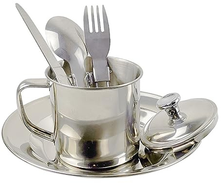 GRIRIW 1 Juego Utensilios de Cocina Inoxidable Personas para Camping Juego Portátil de Utensilios de Cocina para Actividades