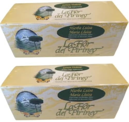 Infusión de Hierba Luisa 25 Bolsitas Pack de 2 Planta Natural Aromática para Infusiones Sabor Suave y Reconfortante La Flor del Pirineo