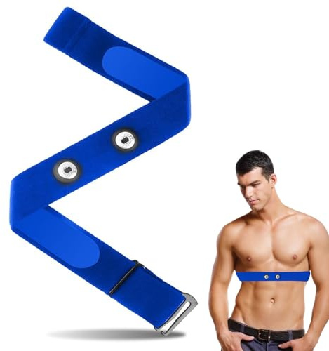 Wjelet 1 x Ersatzgurt für Herzfrequenzmesser, HR-Sensor-Gürtel, kompatibel mit Polar H10, Wahoo Tickr, Coospo Powrlabs Moofit Fitcent, verstellbare Länge, Blau