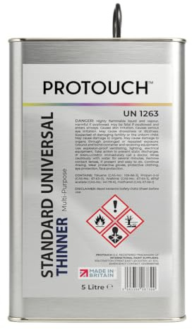 Standard Universal Thinnner, Professional Finish, Paint Solvent for Lacquers and Primers, Made in Britain, 5 Litre