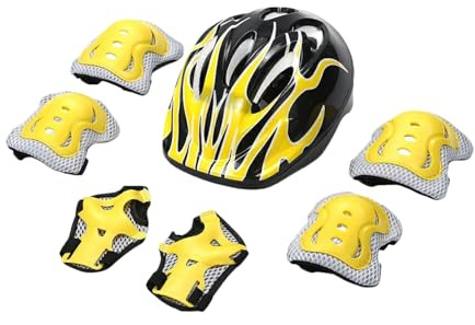 Seyrnicay Equipo de protección de patinaje para niños | Equipo de protección para niños - Kit de casco y almohadillas multifuncionales para niños de 5 a 10 años, deportes al aire libre, bicicleta