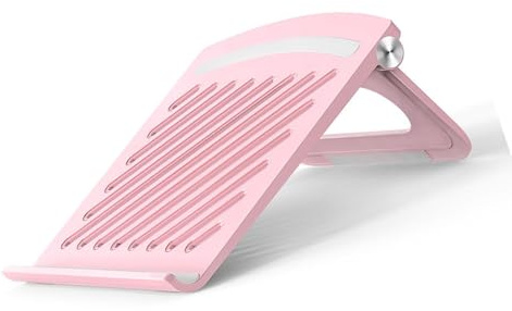Generic Laptop Vikbart Stativ Bärbar Ergonomisk Bas Ihålig Kylning för Bärbar Skrivbordshållare Halkfri ABS-material (Rosa)