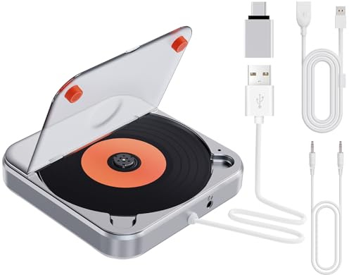 Lecteur CD pour Voiture avec Port USB/AUX, CENXINY Lecteur CD Voiture Externe Compatible avec Autoradio, câble AUX,rallonge USB,Type-C Conversion Adapter(A-C)