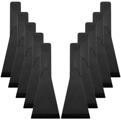 Culinavog 10 Pieces Raclettes Spatula, Nylon Raclettes Scraper, Black Heat Resistant Raclettes Scoop, Non-Stick Pan Spatula for Cheese, Pancakes, Kitchen and Grill