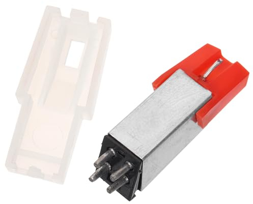 Lurrose Stylet de Tourne-disque Rouge pour Platine Vinyle, Aiguille de Remplacement en Plastique et Métal, Tonalité Pure pour Lecture Phonographe