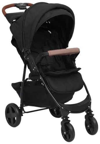 QUAHEAS 2-in-1 Pushchair Anthracite Steel Combination Buggy with Reclining Function and Adjustable Sun Canopy, Foldable and Lightweight, Compact for Outdoor, Travel and Plane, with Suspension and 5