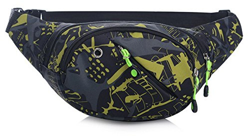 wasserdichte Bauchtasche Gürteltasche Damen Herren Outdoor Sport Hüfttasche für Freizeit Reise Wandern Grün01
