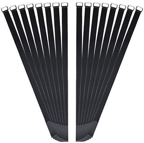 VIGAER 30 inch Reusable Extend Securing Strap - Fastening Cable Strap - 16 PACK Adjustable Nylon Hook and Loop Cable Tie Down Strap