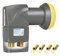 Humax Gold Quad LNB, digitales Satelliten universal LNB mit LTE-Filter für 4 Teilnehmer inkl. Wetterschutzgehäuse und F-Steckern mit Dichtung für besten Satempfang in HD, Full HD, UHD, 4K und 8K