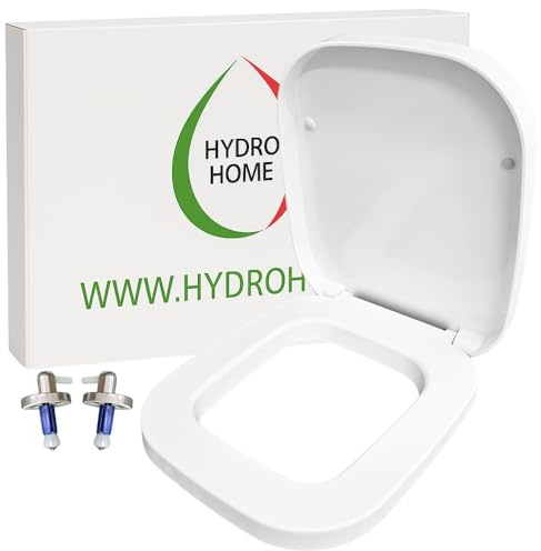HYDRO HOME - Copriwater One Rak Ceramics, Tavoletta Wc In Plastica Termoindurente Avvolgente Con Cerniere regolabili Acciaio Inox fissaggio dall'alto, Asse Wc Colore Bianco