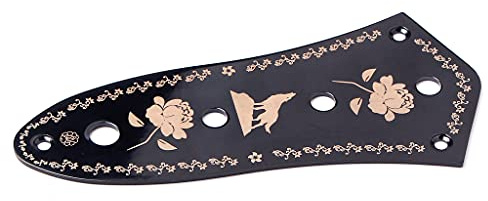 Alnicov Steuerplatte für Jazz Bass Gitarre, Jazz Switch Control Plate mit schwarzen Mustern für Jazz Bass Gitarren
