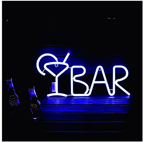 Neon Signs Sign LED BAR Neon Sign Light Tavern Beer Bar Pub Decoration Neon Lamp Board Commercial Lighting For KTV Snack Shop Decor Juice Letter Neon Lamp - With Remote Control (Emitting Color : D)